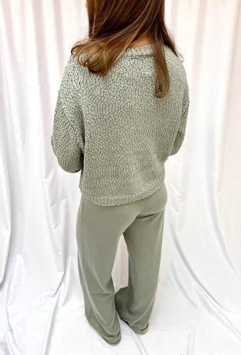Adler Cotton Cashmere Blend Pants - Eucalyptus